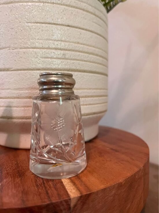 Other - Antique Crystal Sterling Mother of Pearl Salt Pepper Shaker
